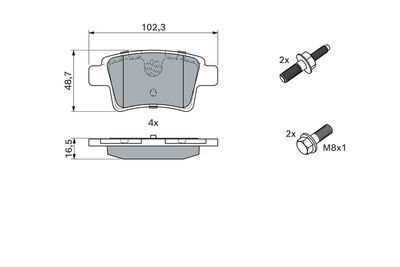 Citroen C4 Picasso 1.6HDi 2007-2013 Bosch Arka Balata NETPAR24540 (9HL-9HR-9HY-9HZ)