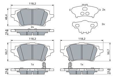 Toyota Corolla 1.5VVTi 2021-2026 Bosch Arka Balata NETPAR26153 (M15A)