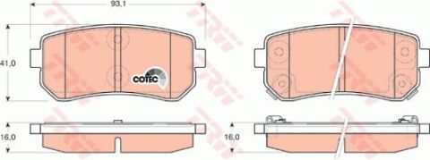 Hyundai Accent Era 1.6 2006-2012 TRW Arka Balata NETPAR3474 (G4ED)