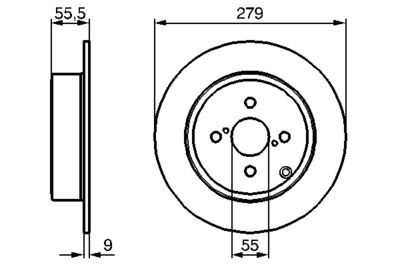 Toyota Corolla 1.4D4D 2002-2007 Bosch Arka Disk 279mm 2 Adet (1ND)