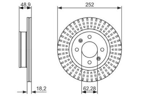 Hyundai i10 1.2 2013-2026 Bosch Ön Disk 252mm 2 Adet (G4LA-G4LF)