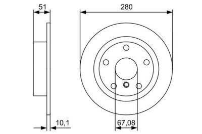 BMW 2 F44 218i 1.5 2020-2025 Bosch Arka Disk 280x10mm 2 Adet