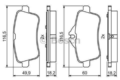 Mercedes GLE Serisi (166) 350d 4MATIC 3.0 2015-2018 Bosch Arka Balata NETPAR5403