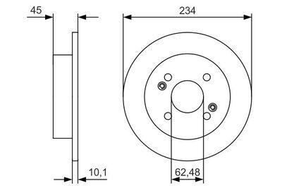 Hyundai i10 1.0 2013-2019 Bosch Arka Disk 234mm 2 Adet (G3LA)
