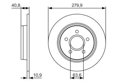 Volvo V50 1.6D Drive 2004-2010 Bosch Arka Disk 280x11mm 2 Adet