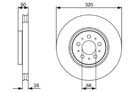 Volvo V70 2.0 T 2000-2008 Bosch Ön Disk 320mm 2 Adet (B5204T5)