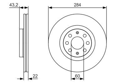 Fiat Grande Punto 1.4 2007-2009 Bosch Ön Disk 284mm 2 Adet