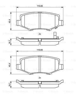 Jeep Wrangler (JK) 2.8CRD 2007-2017 Bosch Arka Balata NETPAR24602
