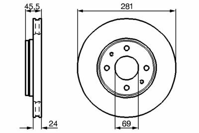Volvo V40 1.6 1999-2004 Bosch Ön Disk 281mm 2 Adet
