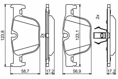 BMW 4 F36 428i 2.0 2014-2016 Bosch Arka Balata NETPAR25514