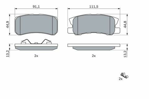 Jeep Patriot 2.4 2006-2010 Bosch Arka Balata NETPAR23582