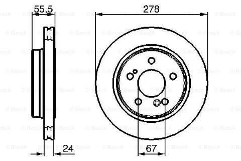 Mercedes C Serisi (202) C280 2.8 1993-1997 Bosch Arka Disk 278mm 2 Adet