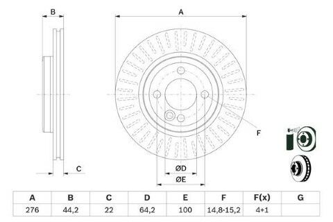 Mini Cooper R50 1.6 2001-2006 Bosch Ön Disk 276mm 2 Adet
