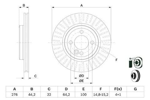 Mini Cooper R50 1.6 2001-2006 Bosch Ön Disk 276mm 2 Adet