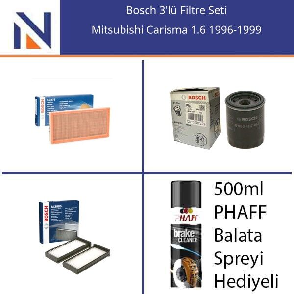 Mitsubishi Carisma 1.6 1996-1999 Bosch 3'lü Filtre Seti