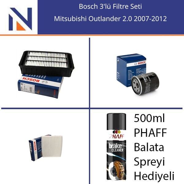 Mitsubishi Outlander 2.0 2007-2012 Bosch 3'lü Filtre Seti