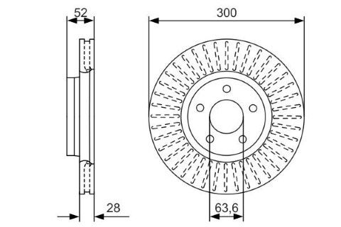 Volvo S60 1.6 T4 2010-2015 Bosch Ön Disk 300mm 2 Adet (B4164T)