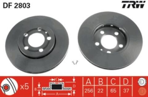 Skoda Fabia 1.0TSI 2017-2021 TRW Ön Disk 256mm 2 Adet (CHZ-DKL)