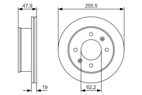 Hyundai Getz 1.3 2002-2005 Bosch Ön Disk 256mm 2 Adet (G4EA)
