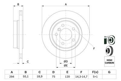BMW 3 E46 320td Compact 2.0 2001-2004 Bosch Arka Disk 294mm 2 Adet
