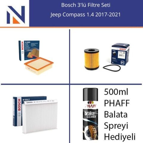 Jeep Compass 1.4 2017-2021 Bosch 3'lü Filtre Seti
