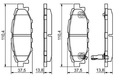 Subaru Outback 2.5 2009-2015 Bosch Arka Balata NETPAR24271