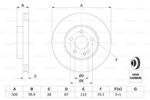 Mercedes Vito 110 CDI 2.1 2010-2014 Bosch Ön Disk 300mm 2 Adet