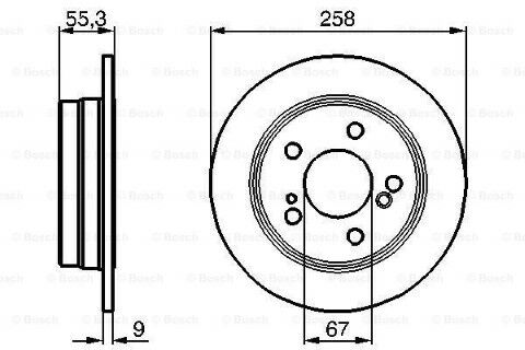 Mercedes E Serisi (124) 300E 3.0 1985-1993 Bosch Arka Disk 258mm 2 Adet