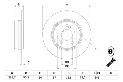 Mercedes C Serisi (202) C230 2.3 Kompressor 1995-2000 Bosch Arka Disk 290mm 2 Adet