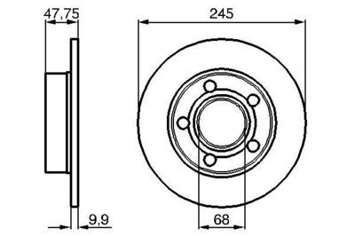 Audi A4 1.8T 1994-1999 Bosch Arka Disk 245mm 2 Adet