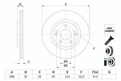 SsangYong Tivoli 1.6 2015-2019 Bosch Ön Disk 298mm 2 Adet