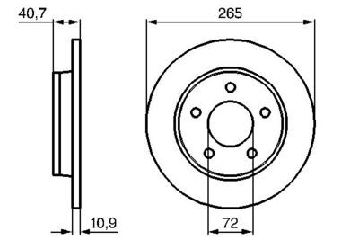 Mazda 3 1.6 2003-2013 Bosch Arka Disk 265mm 2 Adet