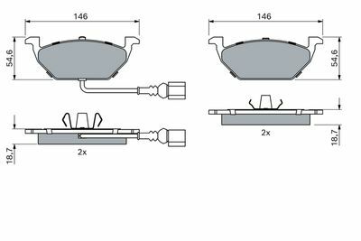 Volkswagen Golf 5 1.9TDI 2003-2008 Bosch Ön Balata NETPAR23130