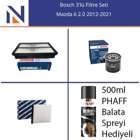 Mazda 6 2.0 2012-2021 Bosch 3'lü Filtre Seti