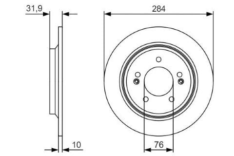 Hyundai Ioniq 1.6 GDI Hybrid 2016-2018 Bosch Arka Disk 2 Adet