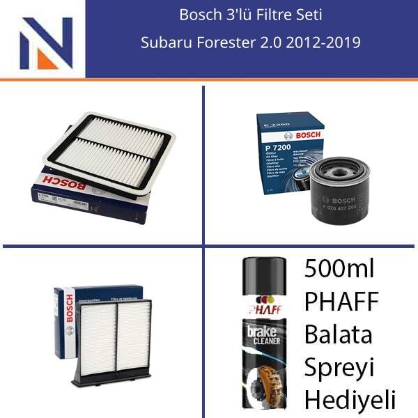 Subaru Forester 2.0 2012-2019 Bosch 3'lü Filtre Seti