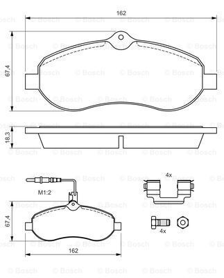 Peugeot Expert 1.6HDi 2007-2009 Bosch Ön Balata NETPAR3037 (9HU)