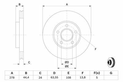 Ford Transit Connect 1.8TDDi 2002-2010 Bosch Ön Disk 278mm 2 Adet