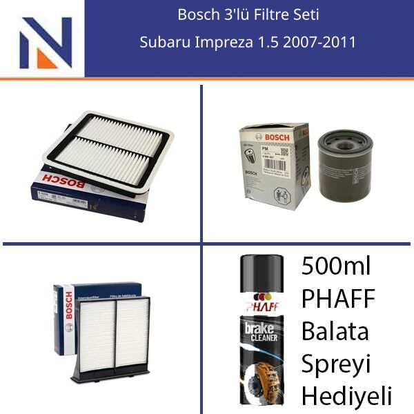 Subaru Impreza 1.5 2007-2011 Bosch 3'lü Filtre Seti