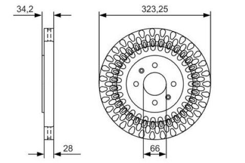 Peugeot 208 1.6HDi 2015-2018 Bosch Ön Disk 323mm 2 Adet (BHW-BHY)