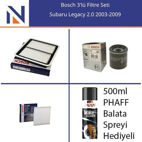 Subaru Legacy 2.0 2003-2009 Bosch 3'lü Filtre Seti