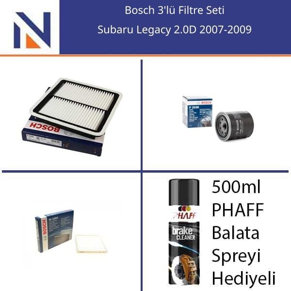 Subaru Legacy 2.0D 2007-2009 Bosch 3'lü Filtre Seti