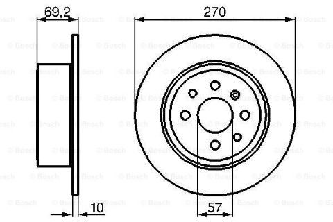 Opel Vectra B 2.5 1995-1997 Bosch Arka Disk 270mm 2 Adet