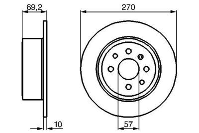 Opel Vectra B 2.5 1995-1997 Bosch Arka Disk 270mm 2 Adet (X25XE)
