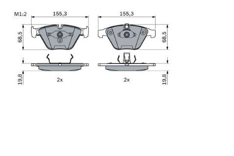 BMW 5 E60 530d 3.0 2003-2010 Bosch Ön Balata 23312 NETPAR2413