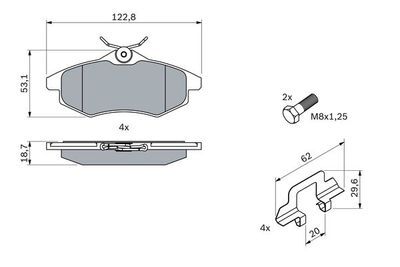 Citroen C3 1.4 2002-2005 Bosch Ön Balata 23407 NETPAR2420 (KFV)