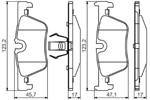 BMW 1 F21 116i 1.5 2015-2019 Bosch Arka Balata 25307