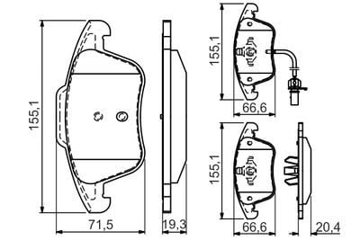 Audi A5 2.0TFSI 2009-2017 Bosch Ön Balata 24705 NETPAR3164 (CDN)