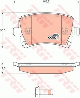 Seat Leon 1.4TSI 2012-2018 TRW Arka Balata NETPAR24483