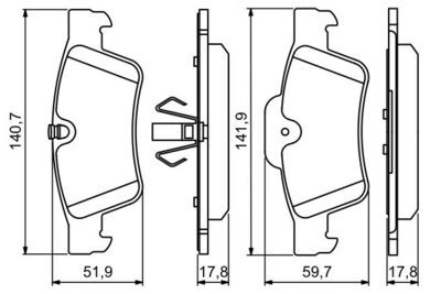 Mercedes ML Serisi (164) ML320CDI 3.0 2005-2009 Bosch Arka Balata NETPAR23923